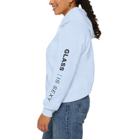 Glass Is Sexy sleeve text Hoodie | White hooded sweatshirt
