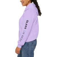 Glass Is Sexy sleeve text Hoodie | White hooded sweatshirt