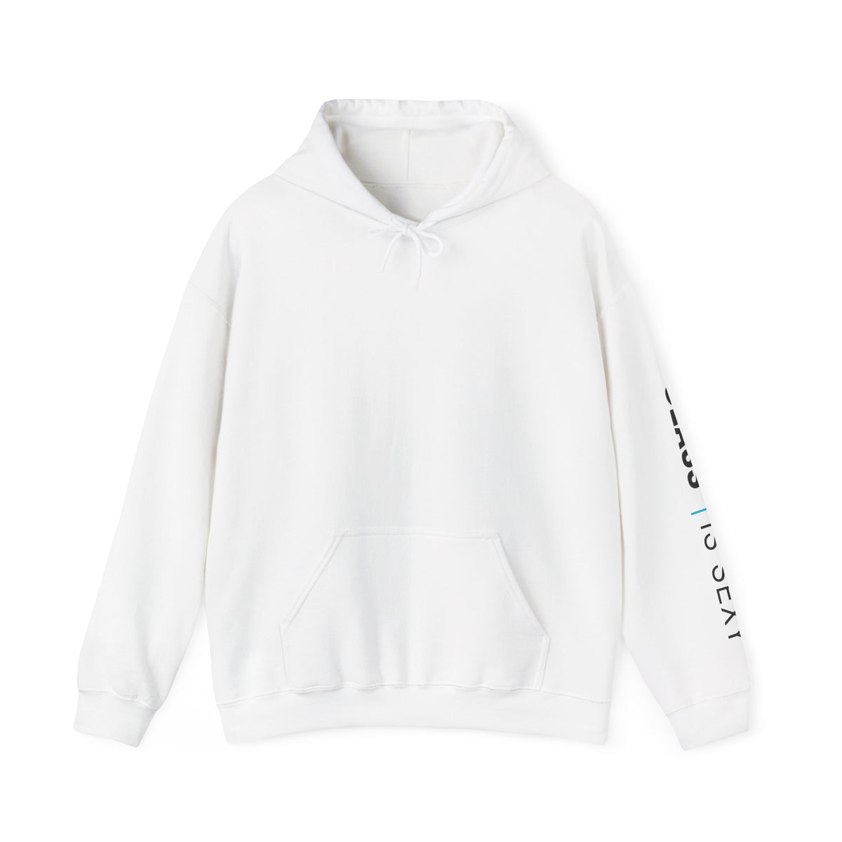 Glass Is Sexy sleeve text Hoodie | White hooded sweatshirt